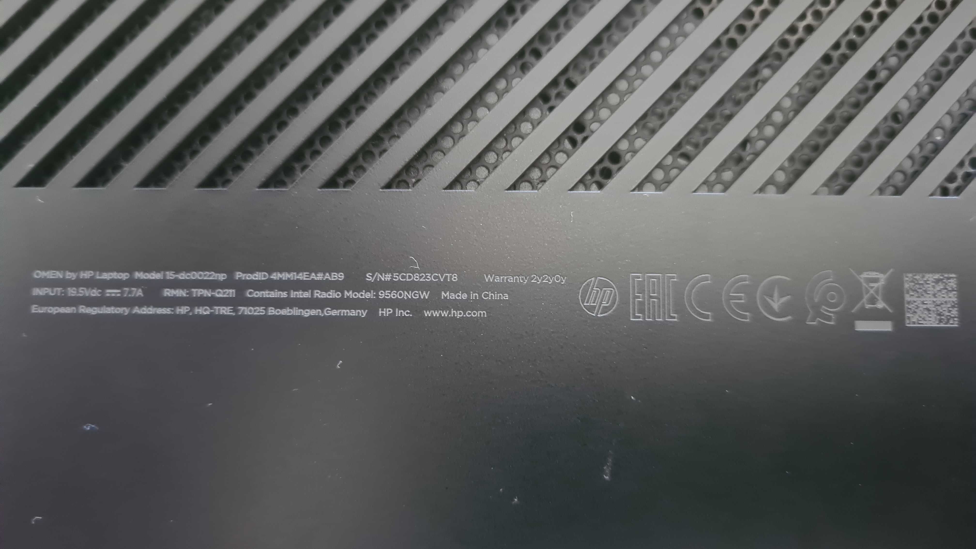 Portátil HP Omen 15 dc022np para peças