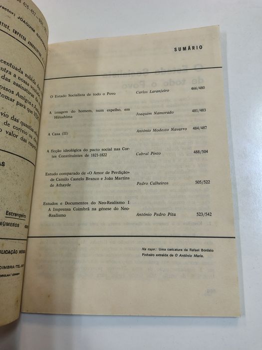 Vértice - Revista de Cultura e Arte

Novembro / Dezembro 1979, n. 426