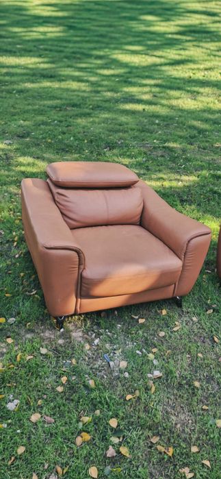Sofa i fotel ze skóry