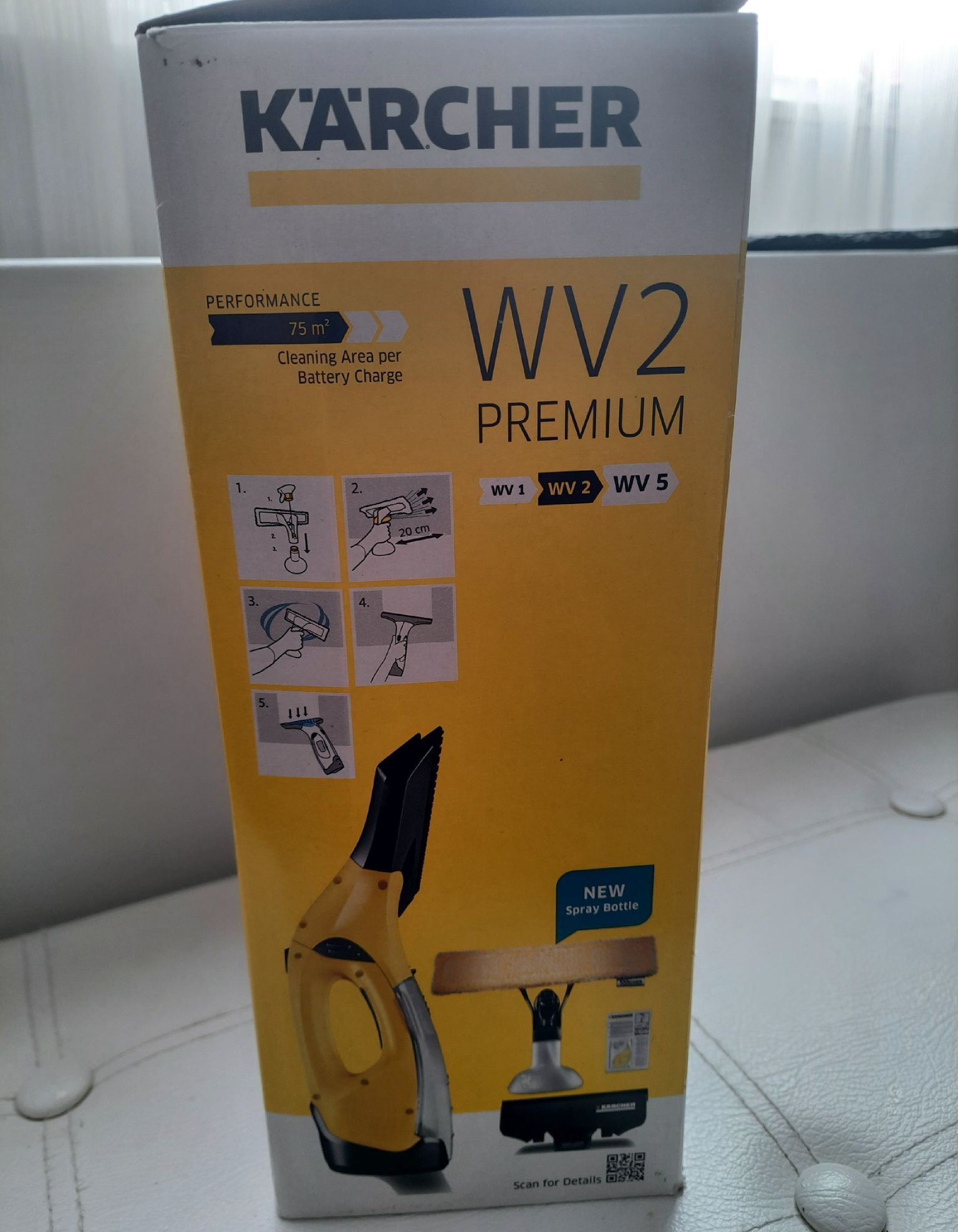 Аккумуляторный Пылесос для окон Karcher WV 2 Premium Новый.