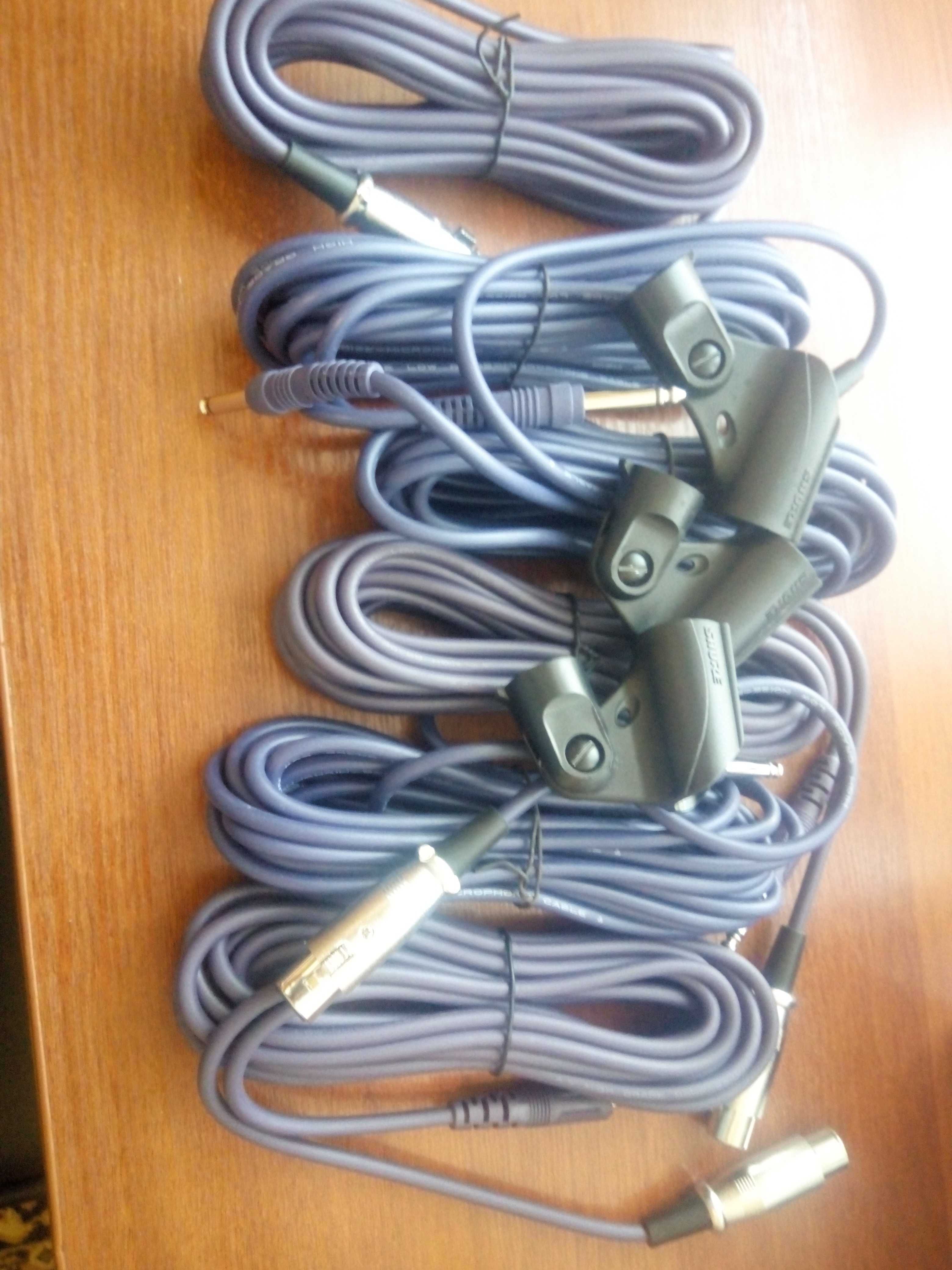 Мікрофоні кабелі, шнури,тримачі мікрофонні