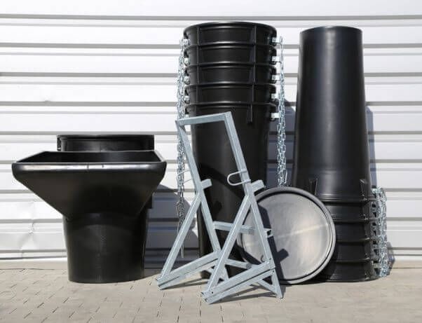 Zsyp na Gruz Kosze Zsypowe do gruzu Zsypy Budowlane Lej Rynna