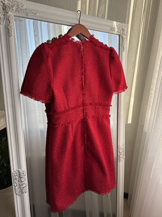 Твідова червона сукня