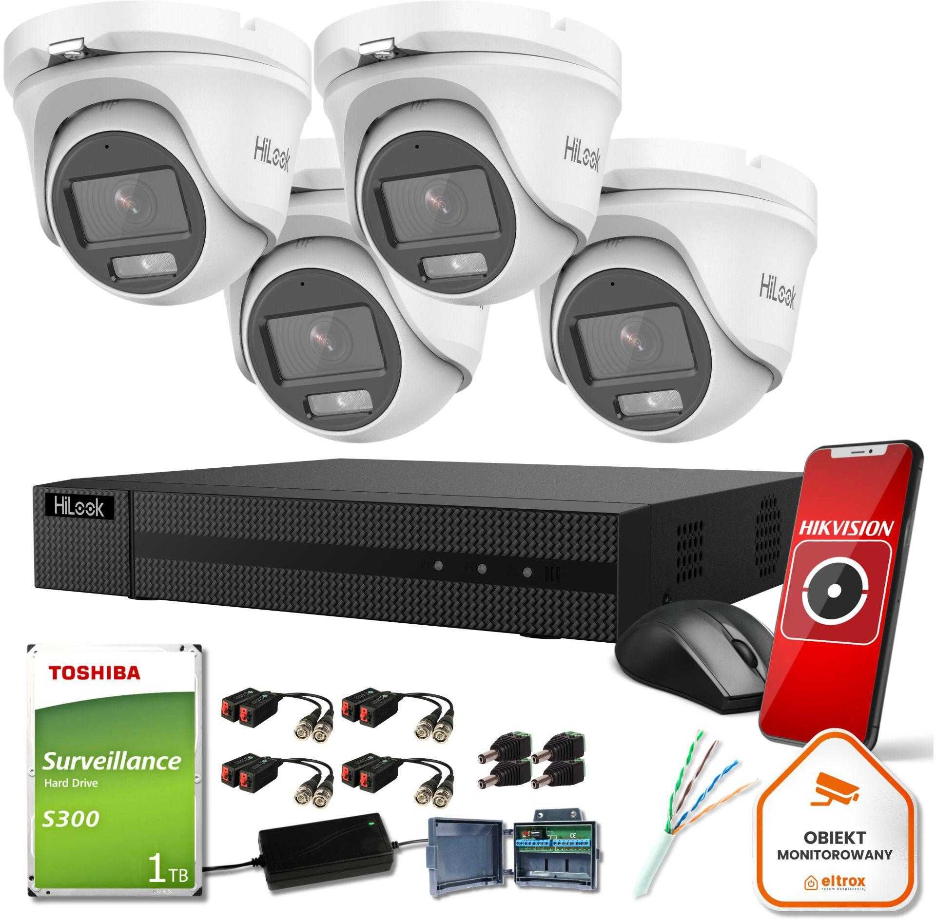 Kompletny Monitoring DVR 4 kamery 2MP Dysk 1TB Eltrox Toruń