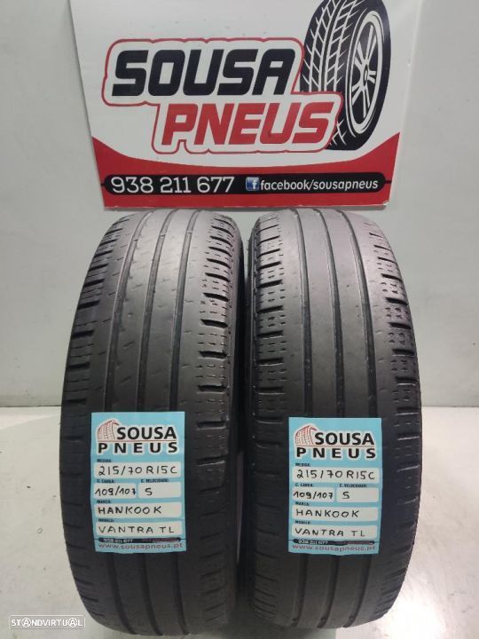 2 pneus semi novos 215-70r15c hankook - oferta dos portes 85 EUROS