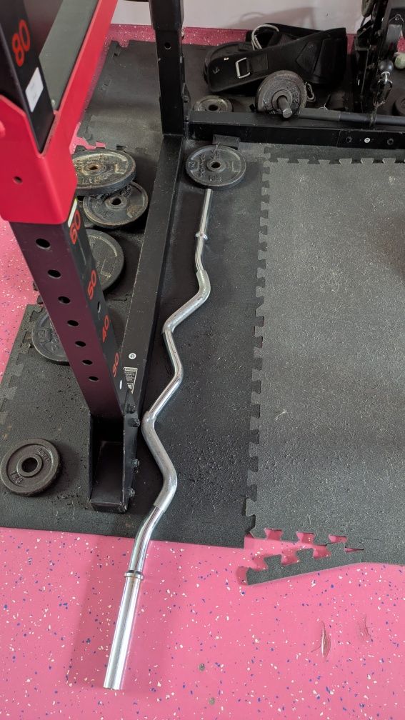 Conjunto 2 barras + pesos para musculação