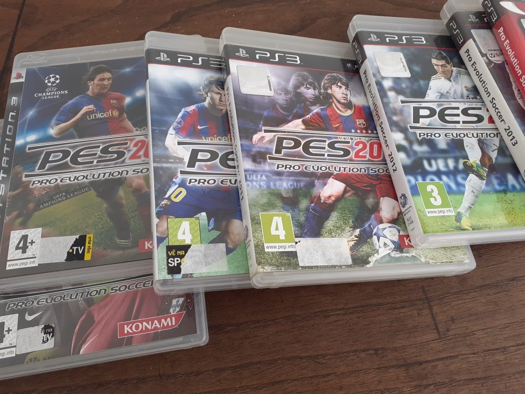 Jogos PlayStation 3 PES de 2008 a 2014 com manuais originais