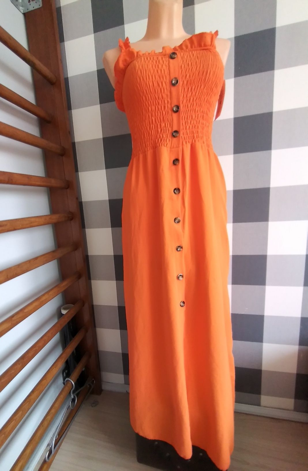 Pomarańczowa sukienka długa rozmiar S/M/L