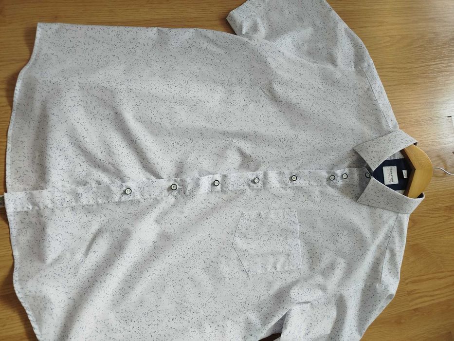 Biała koszula w niebieski lekki wzór, Doraton XL 43/43