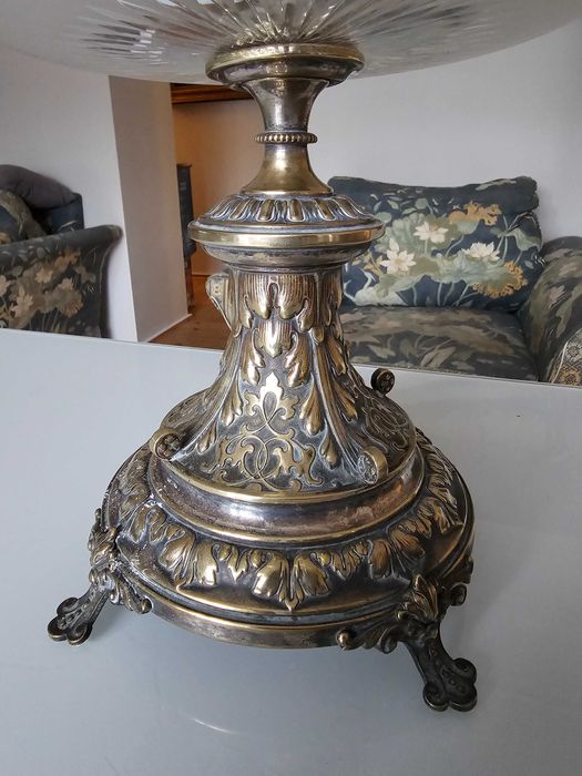 Przepiękna XIXw srebrzona etażera warszawska fabryki Gustawa Hennigera