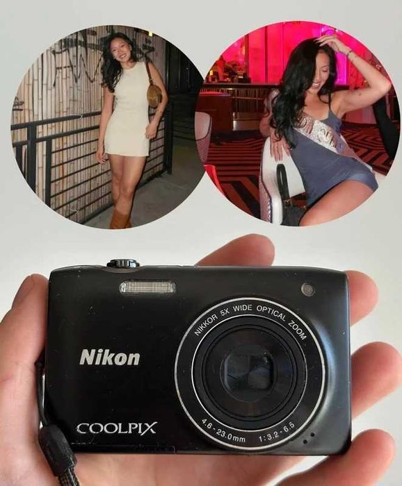 Czarny Aparat cyfrowy Nikon coolpix s3100 digital camera retro vintage