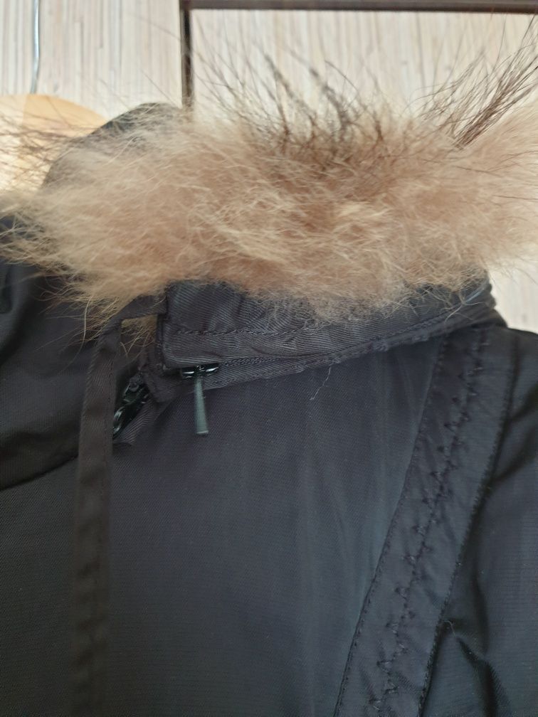 Kurtka zimowa płaszcz czarny parka r. 42 (rp.l)