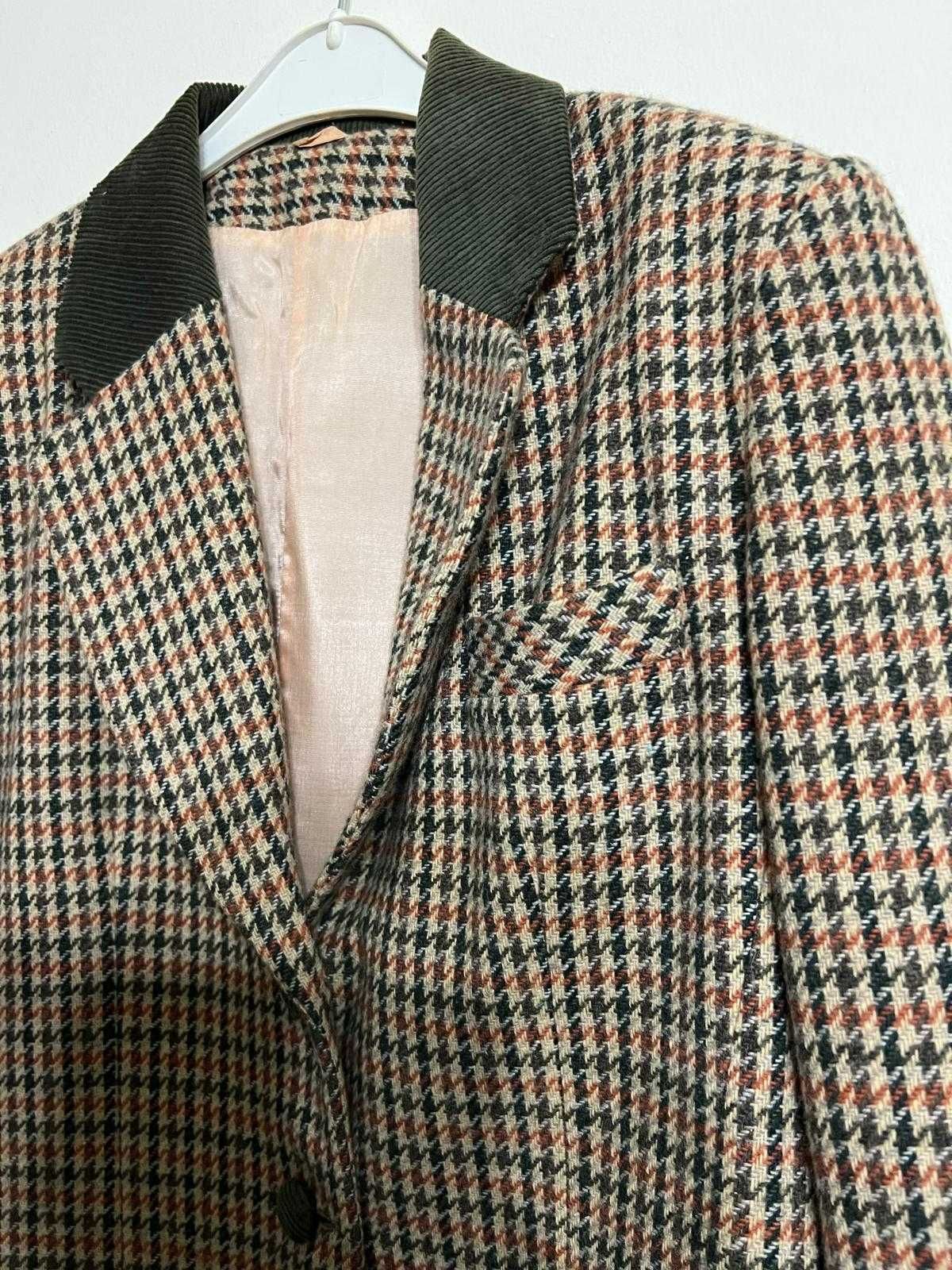 Blazer Vintage em Padrão Pied-de-Poule