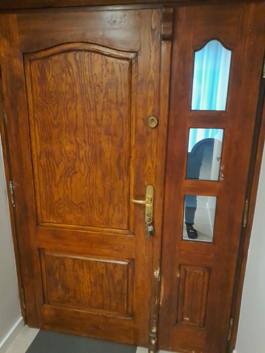 Drzwi wejsciowe, lite drewno