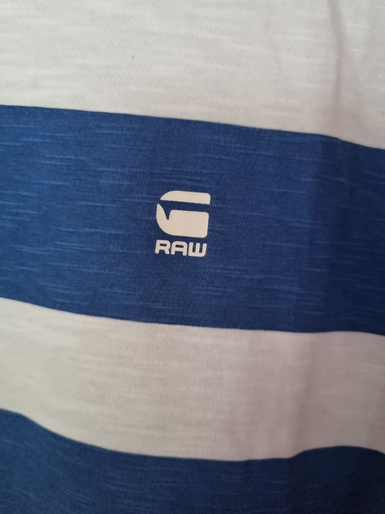 Biało niebieski t-shirt G-Star Raw XL
