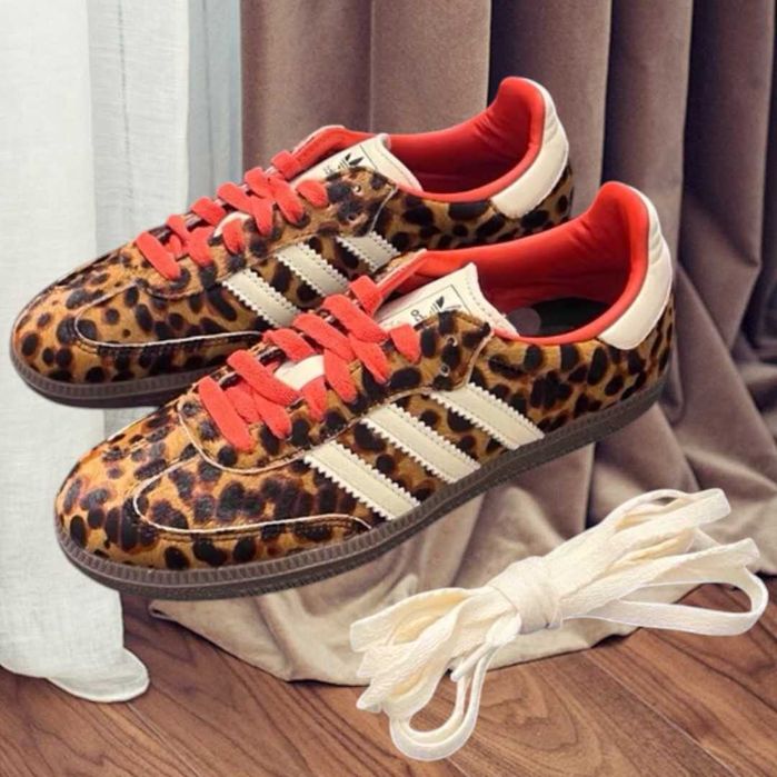 SAMBA brązowy wzór lamparta buty