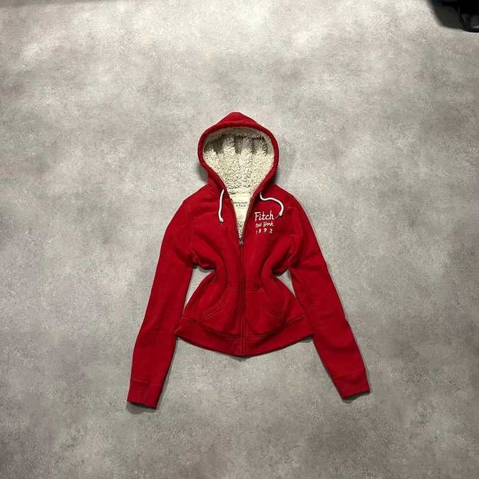Vintage Bluza Abercrombie & Fitch Sherpa Zip Up Hoodie Coquette Y2K