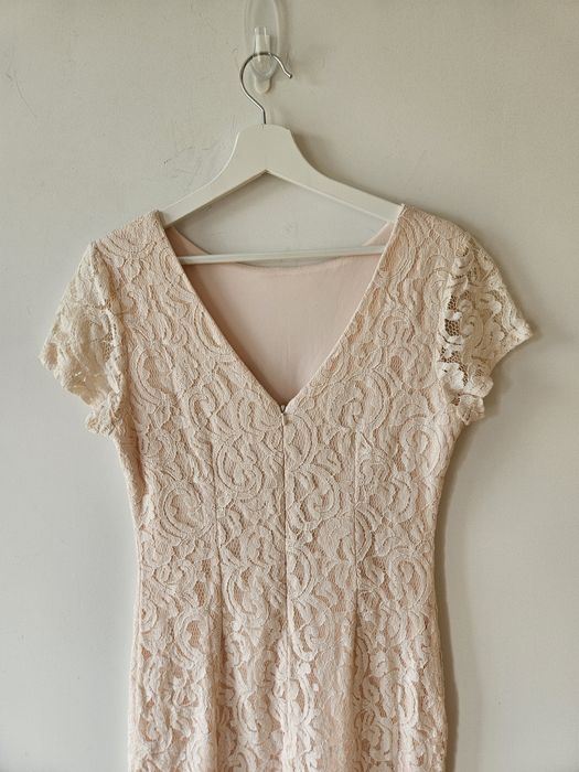 Elegancka koronkowa sukienka wesele komunia L