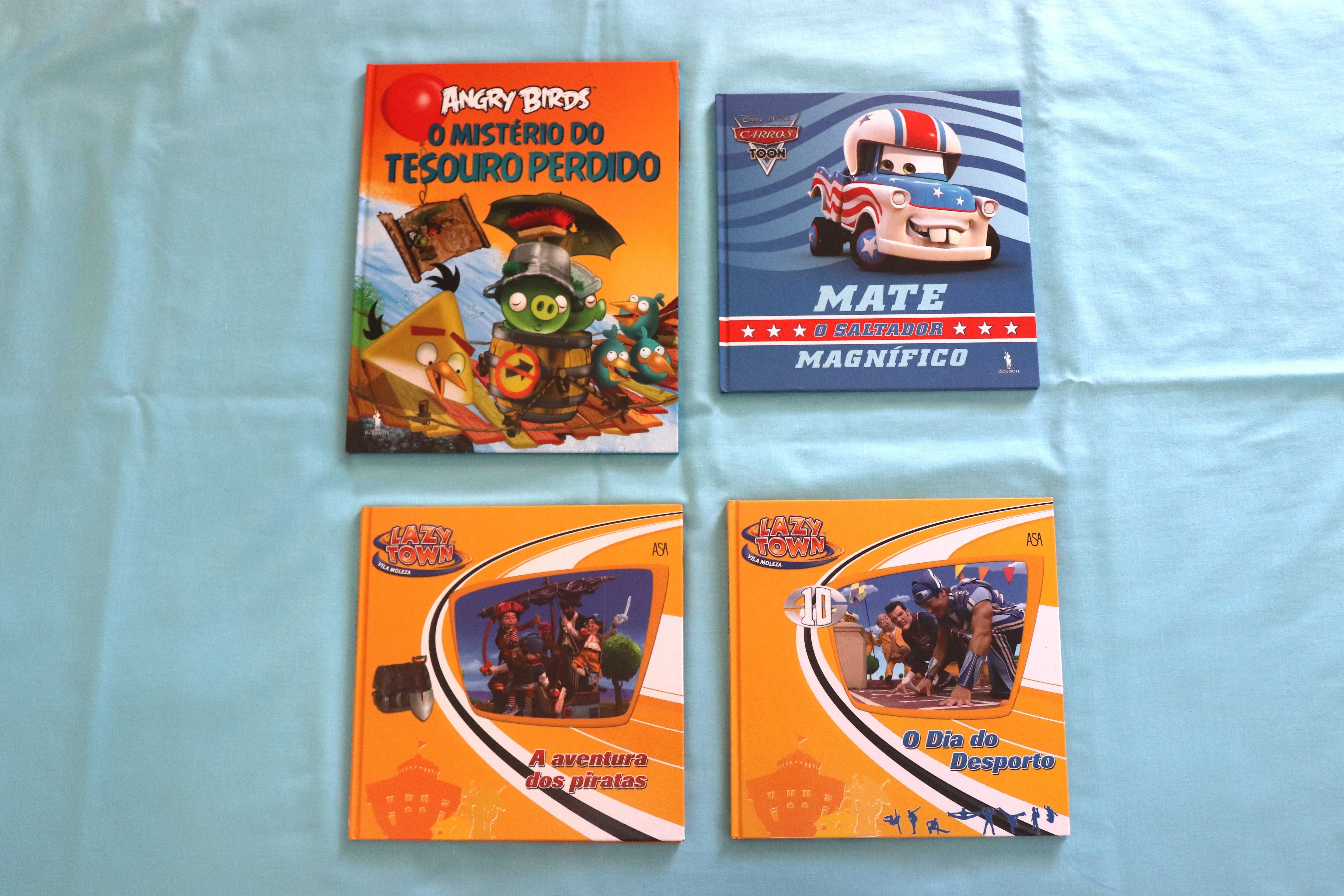 Conjunto de livros infantis (Angry Birds, Carros, Lazy Town)