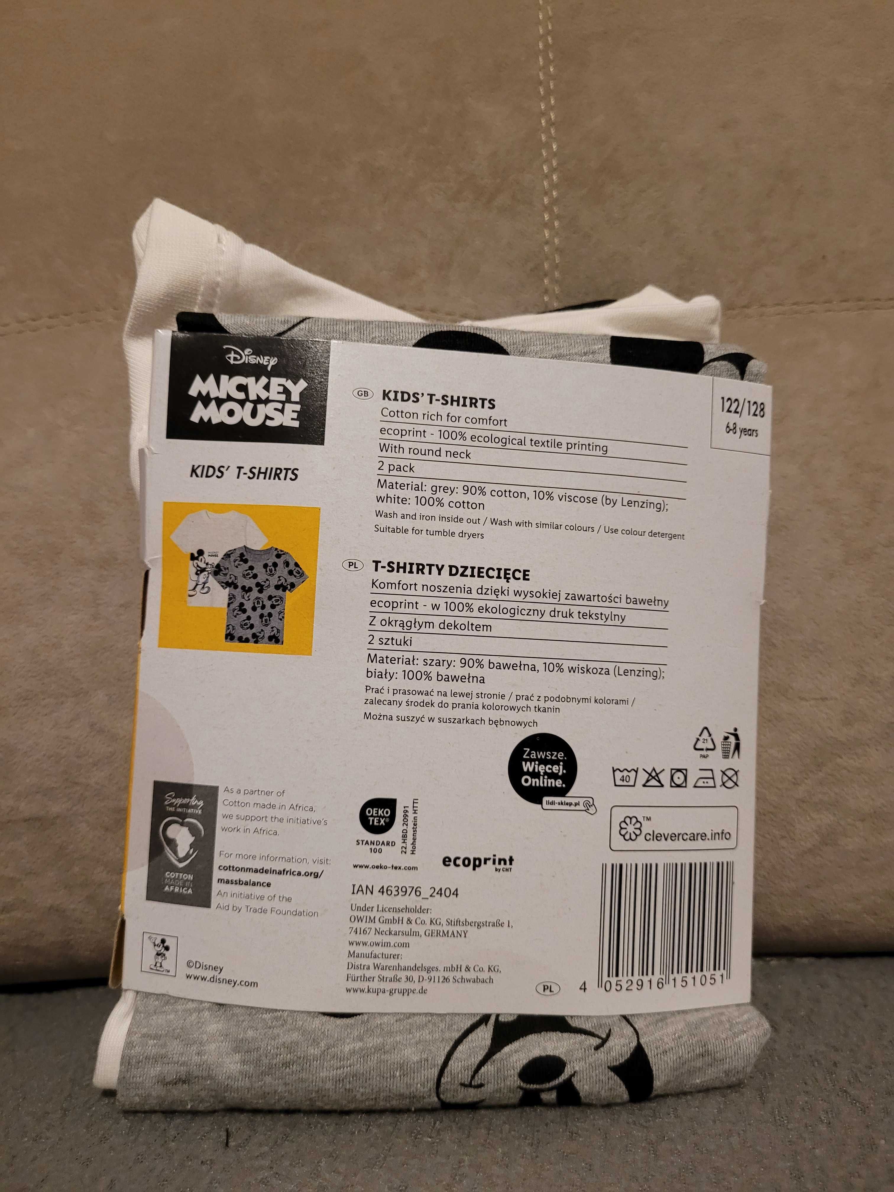 2 x nowa podkoszulka r. 122 / 128, Lupilu, dla chłopca, Myszka Mickey