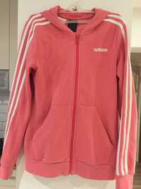 Bluza z kapturem różowa Adidas 164