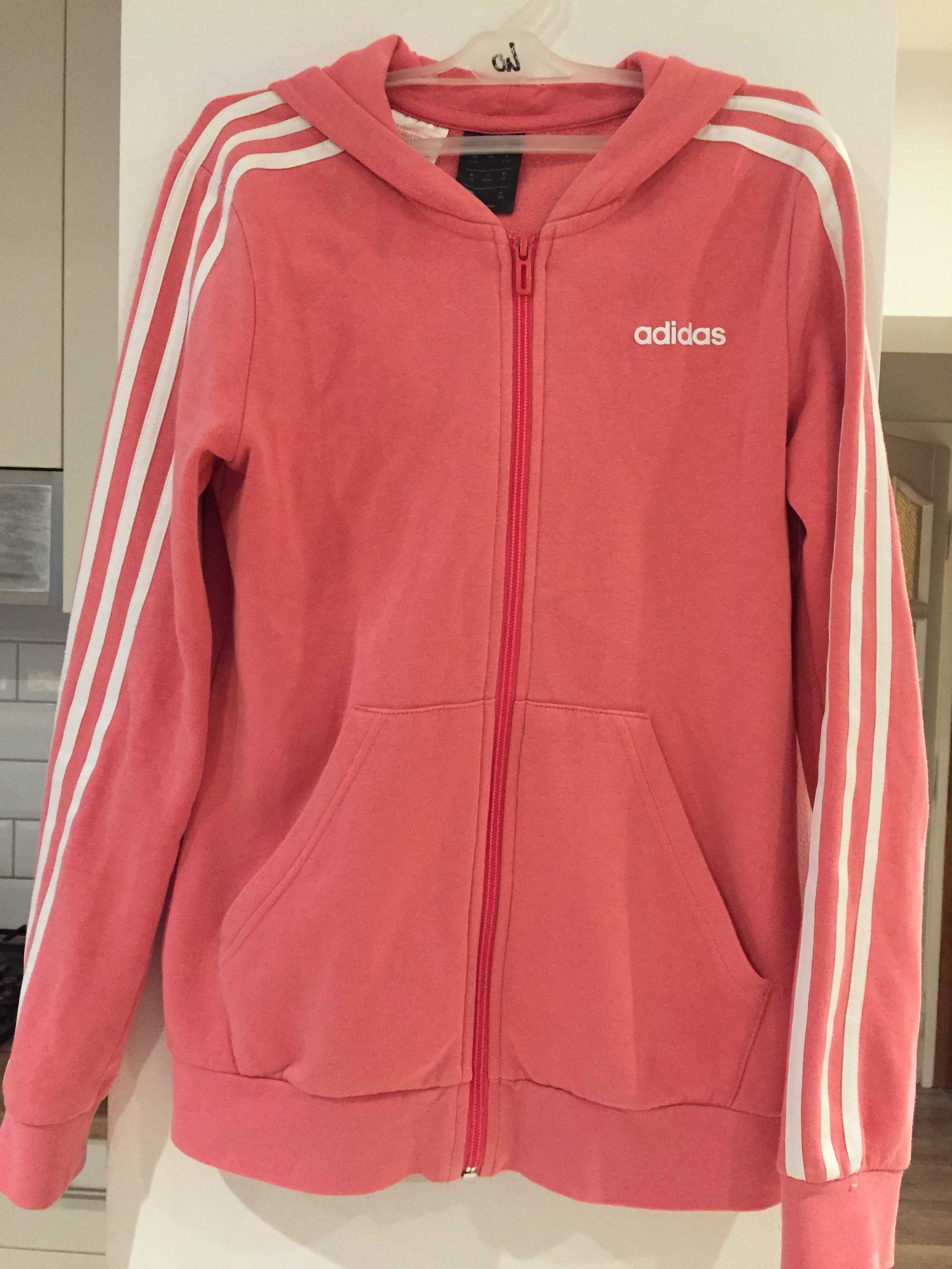 Bluza z kapturem różowa Adidas 164