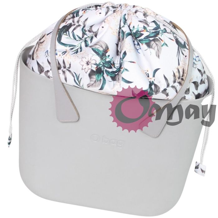 Szary organizer do OBAG MINI worek konwalie bzy 2 kieszenie komin OMAY