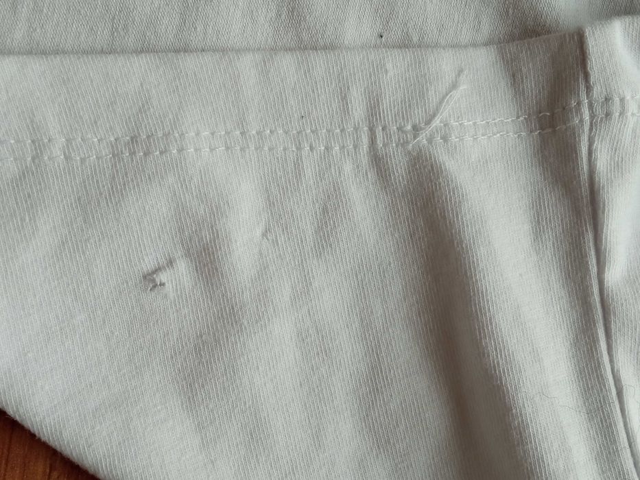 Letnia biała bluzka z krótkim rękawem Hiszpanka 40 L Janina z dziurką