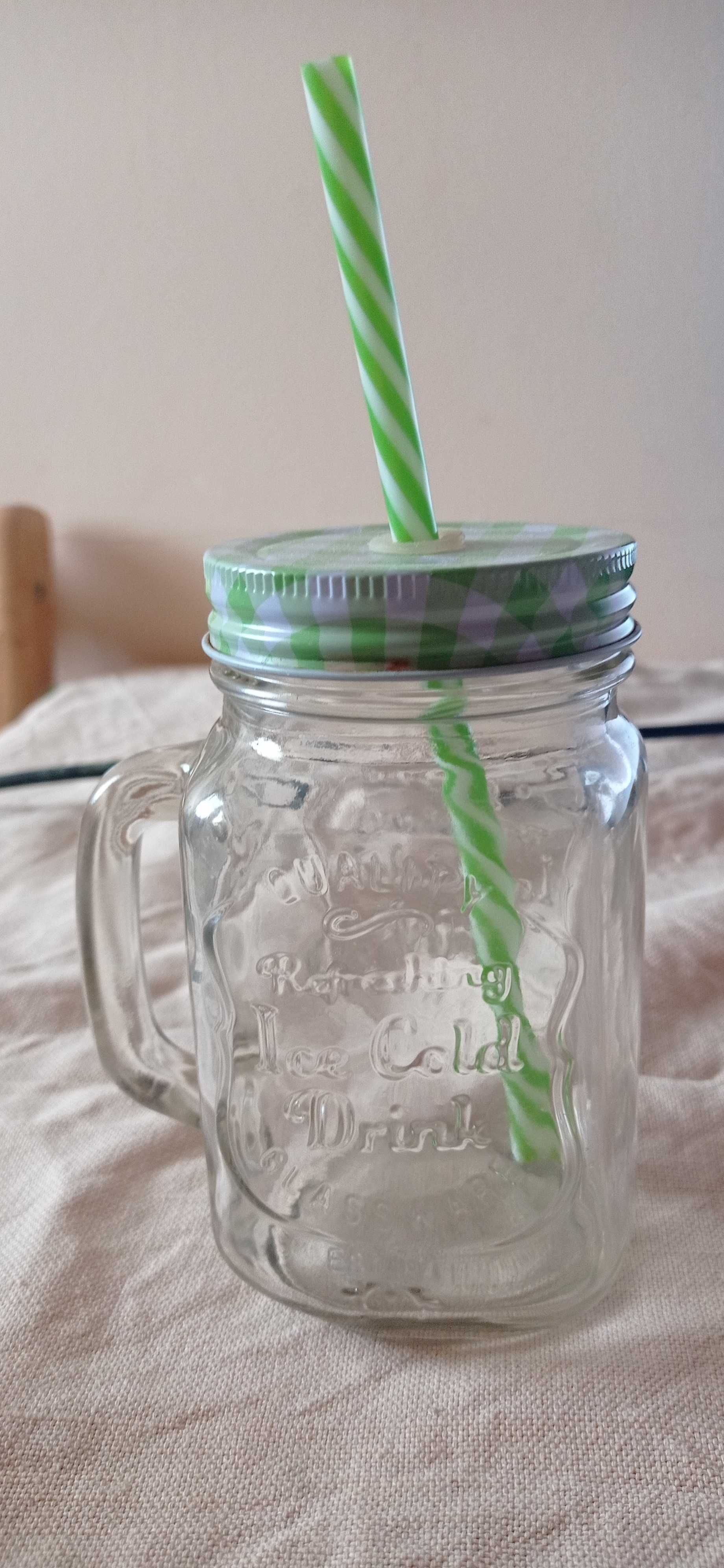 Kubek słoik z rurką 450 ml