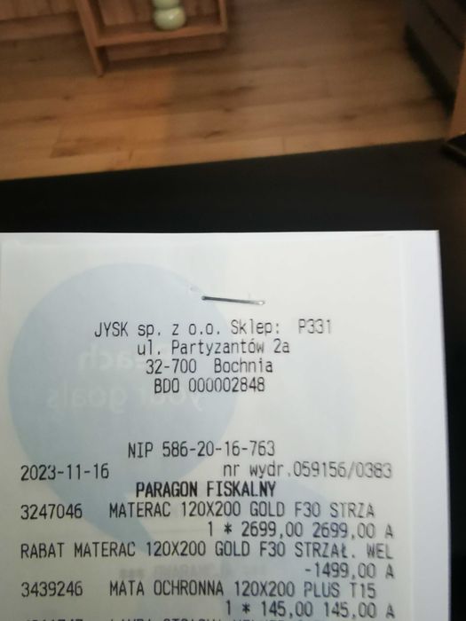 Materac gold f30 plus mata ochronna