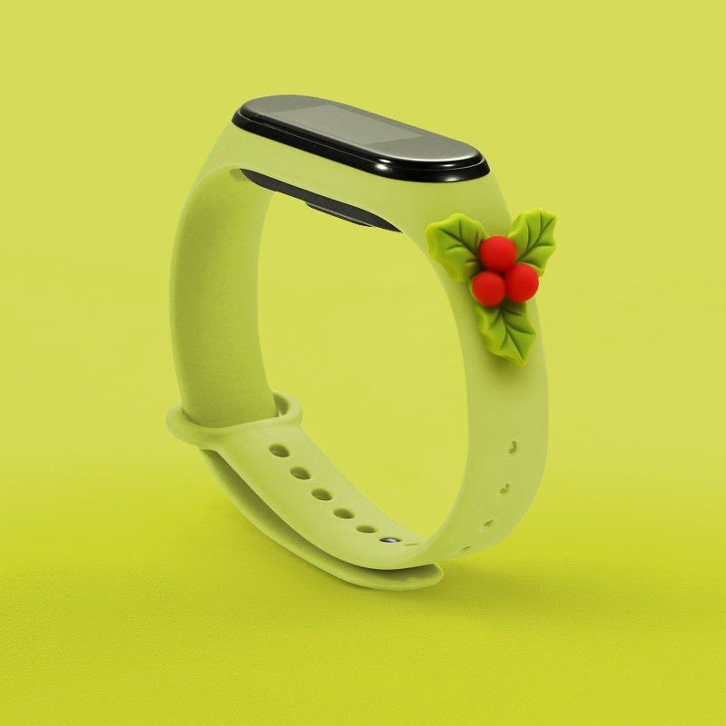 Strap Opaska Xiaomi Mi Band 6 / Mi Band 5 Silikonowy Zielony (Jemioła)