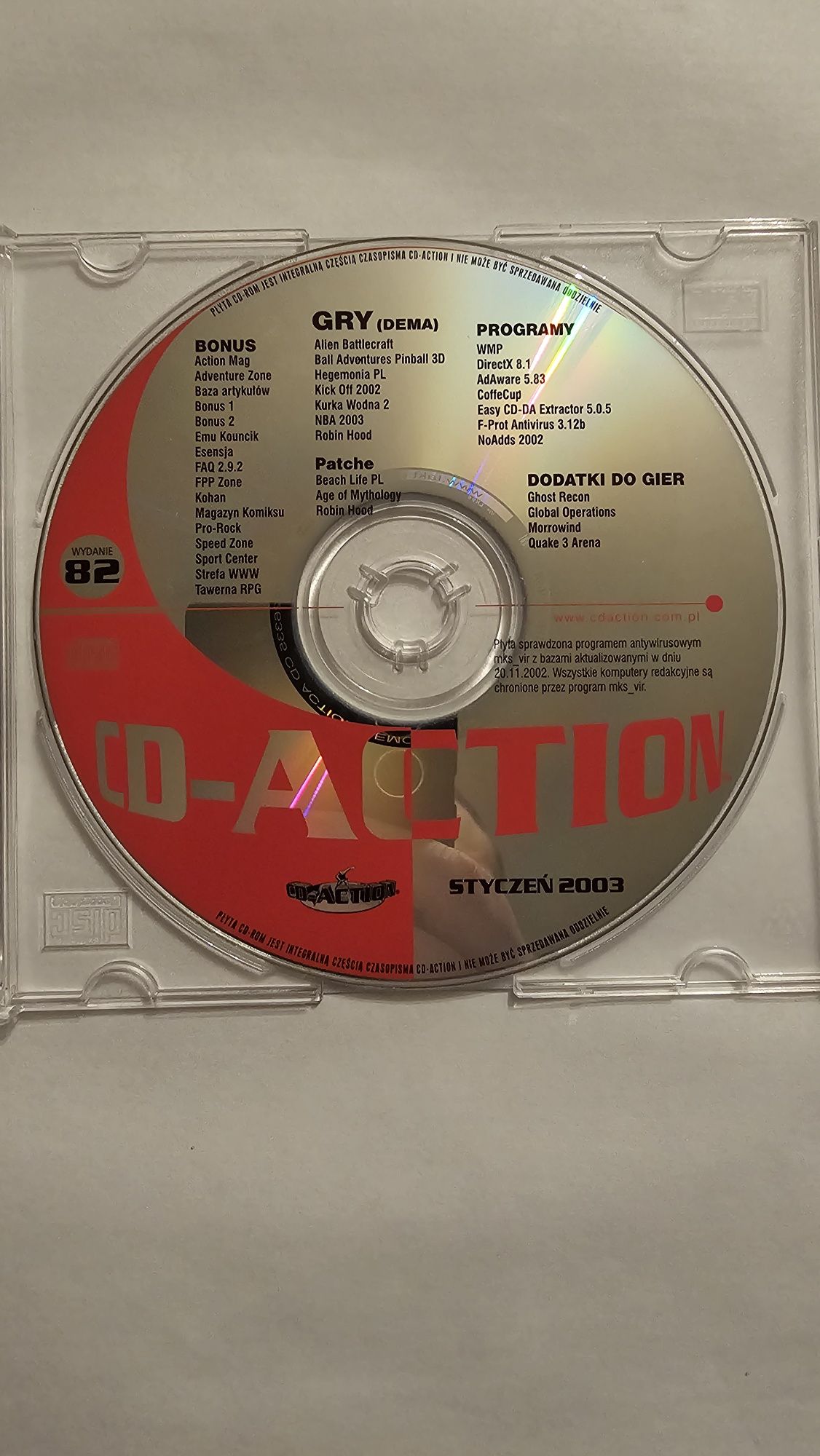 Sama płyta z gazety Cd-action nr. 82 1/2003 .