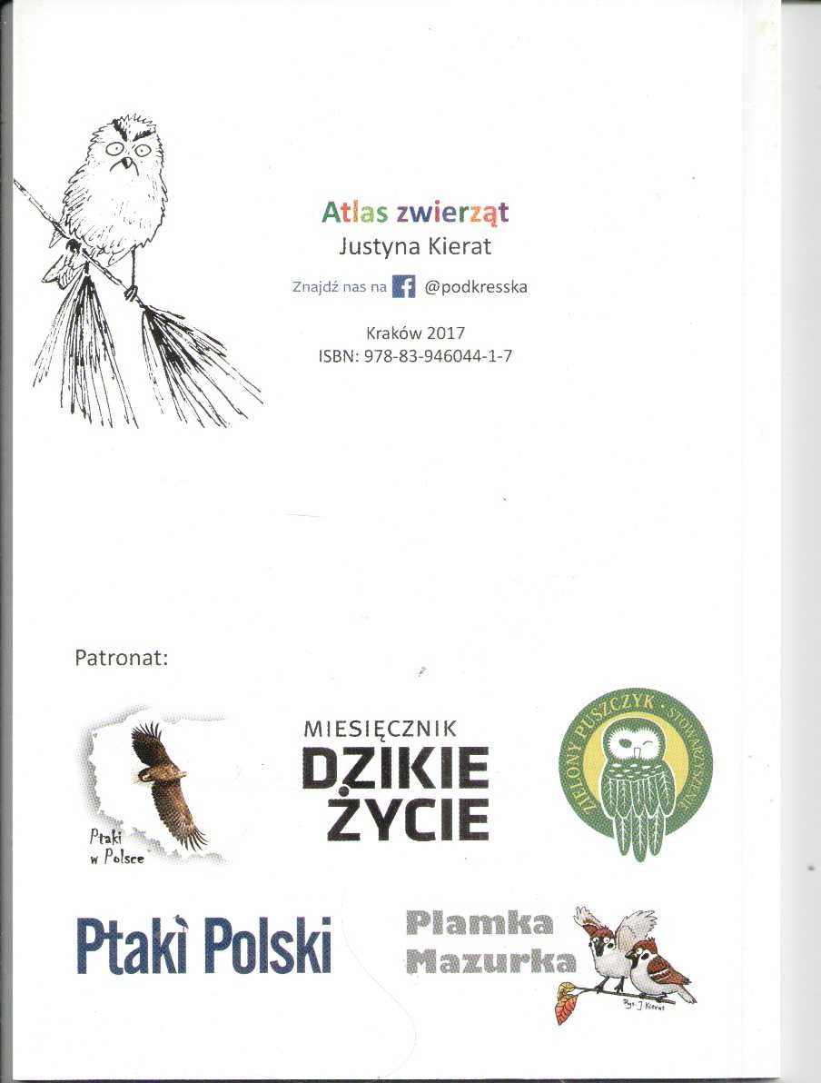 Atlas zwierząt Justyna Kierat Pod kreską