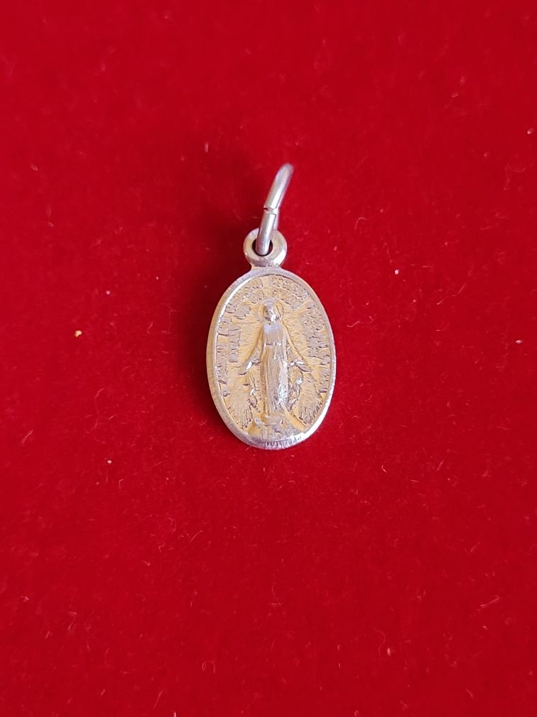Kolekcjonerski rzadki aluminiowy medalik kolor srebrny z połowy XX w.