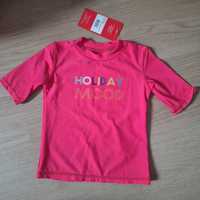 Bluzka koszulka dziecięca z filtrem UV fuksja neon r. 116/122
