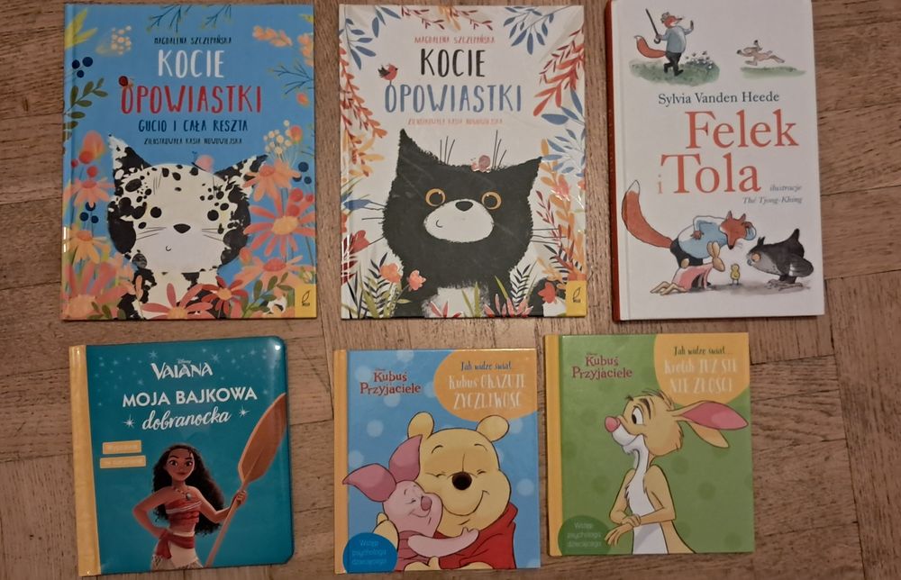 Zestaw książek dziecięcych (Kocie Opowiastki, Disney, Felek i Tola)