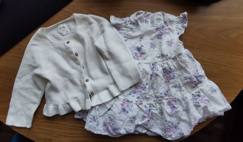 Sukienka i sweterek C&A rozmiar 68-74