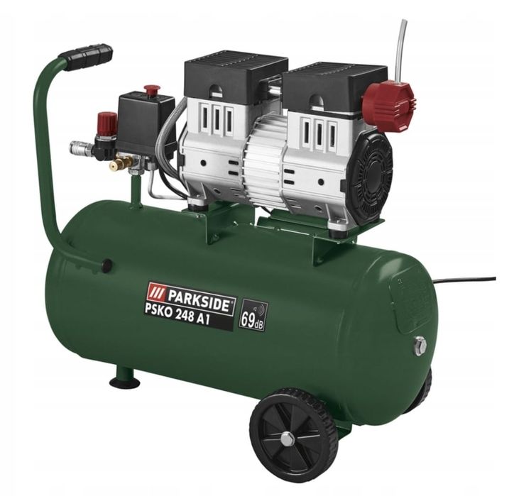 Безмасляний компресор тихий 1100Вт 68db Parkside PSKO 248 A1
