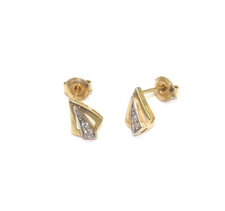 Złote kolczyki na zatyczkę – K/142.