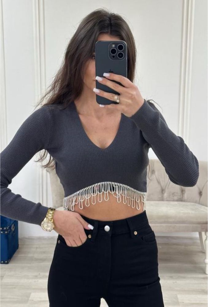 Топ зі стразами кофта zara l
