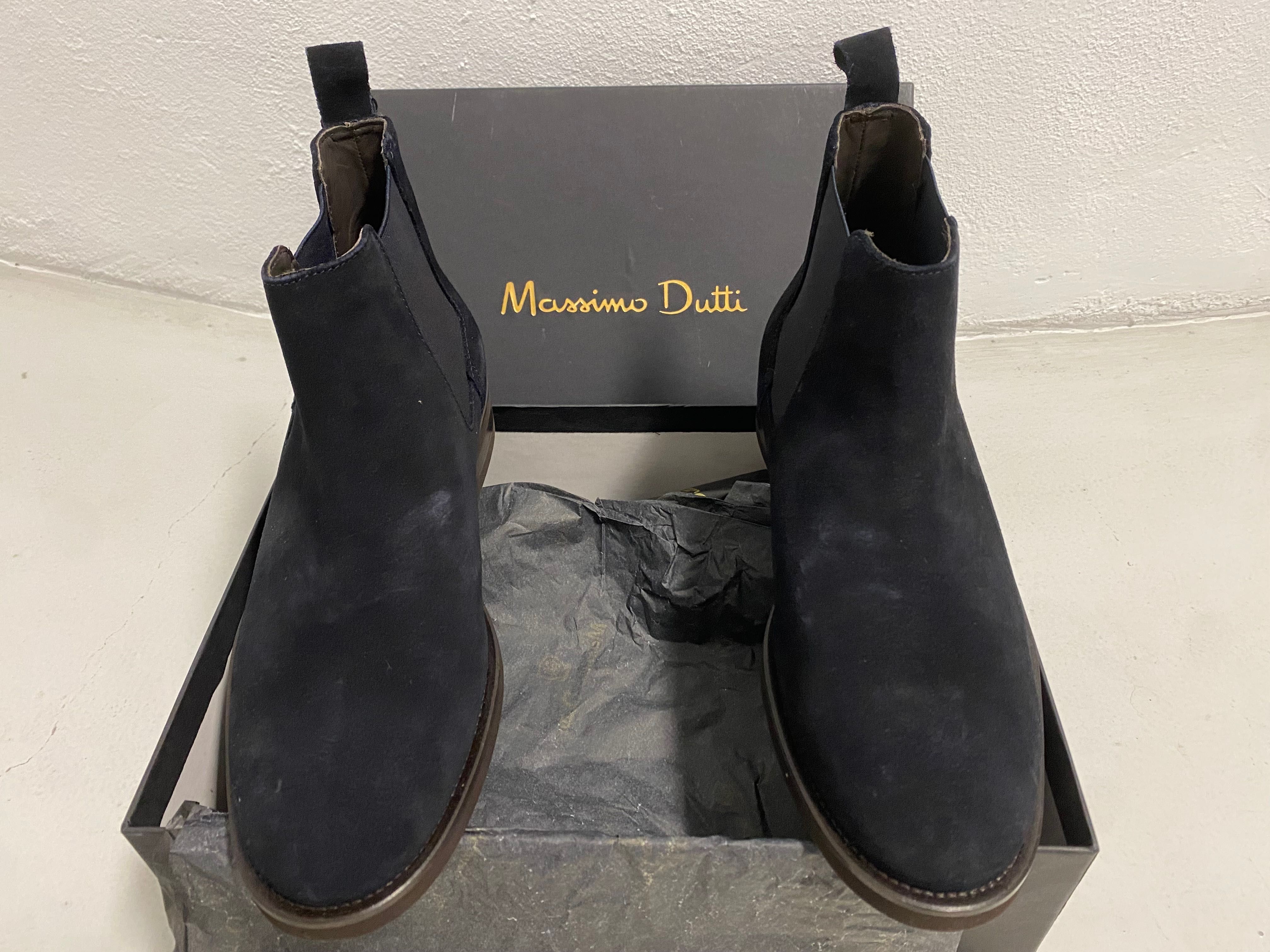 Botins NOVOS elásticos de Coutre Azul Massimo Dutti