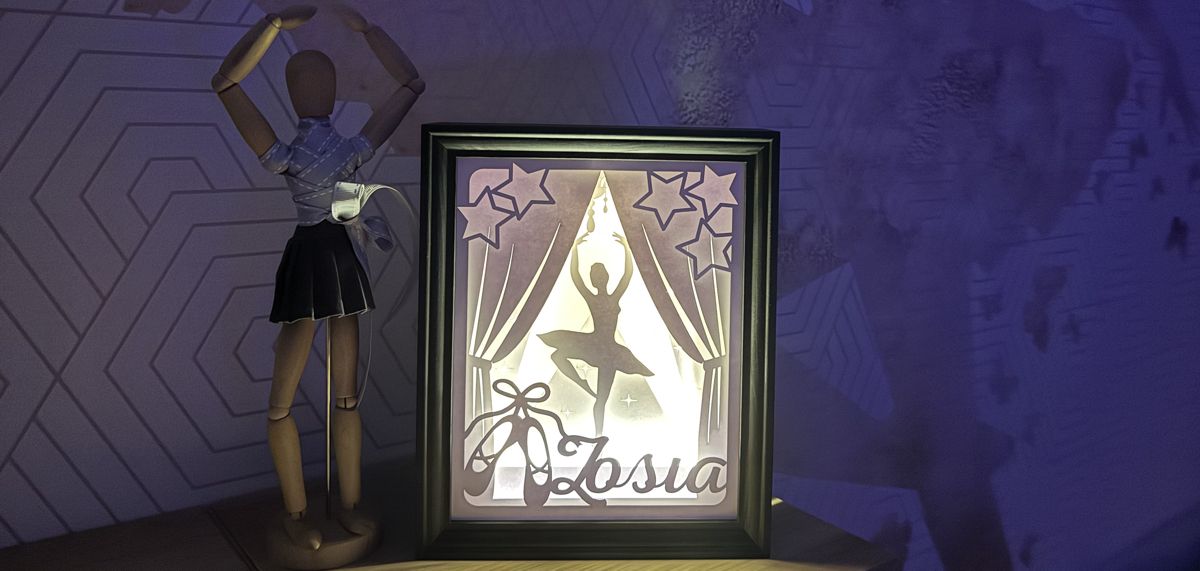 Ramka 3D LED Shadow Box Baletnica