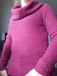 Sweter z szerokim golfem z alpaką Camaieu rozmiar S