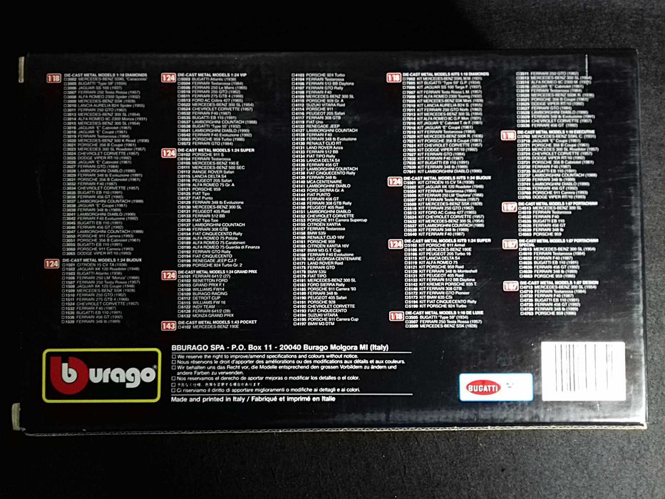 Burago 1:18 - Bugatti EB 110 de 1991, caixa original - made in Italy