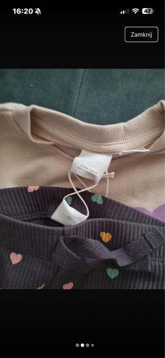 Dwa noww komplety zara 116 bluza i getry