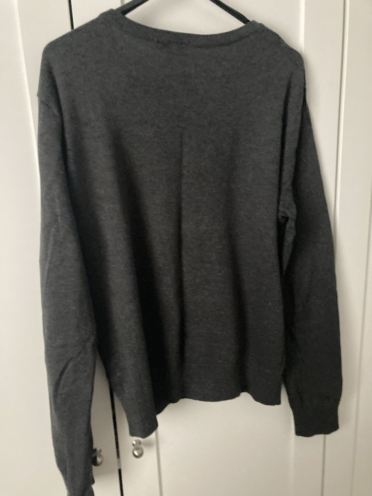 Kardigan 100% bawełna H&M Basic kolor grafitowy USZKODZONY