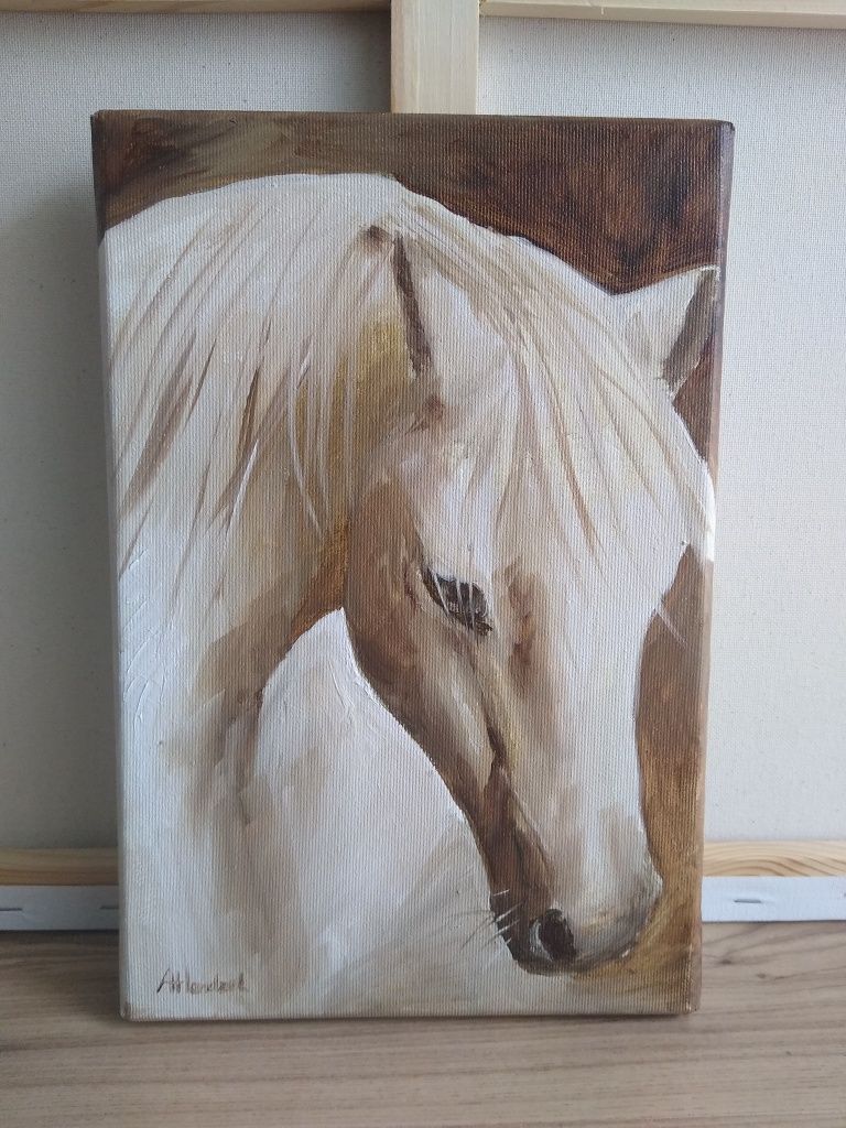 Obraz olejny koń portret konia