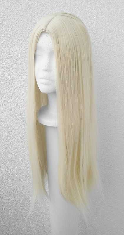 Blond peruka prosta z przedziałkiem długa bez grzywki cosplay wig