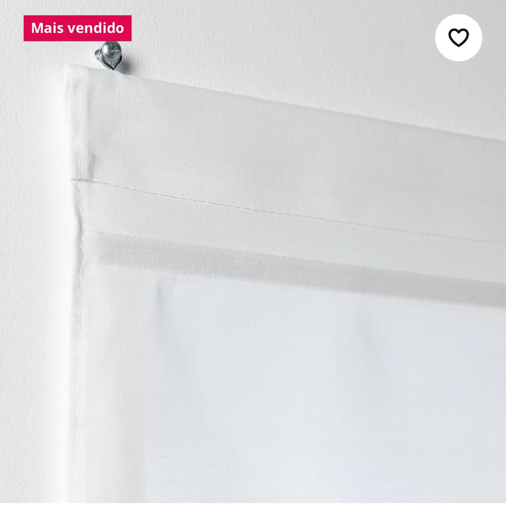 Estore tecido branco Ikea