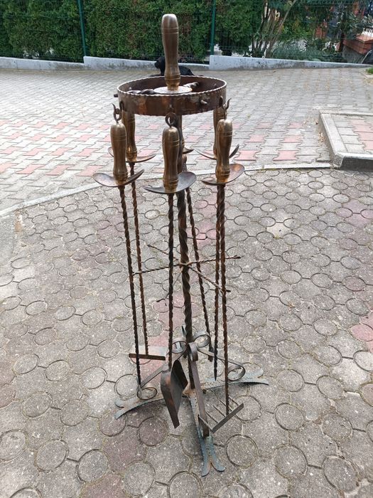 Mosiężny zestaw do kominka